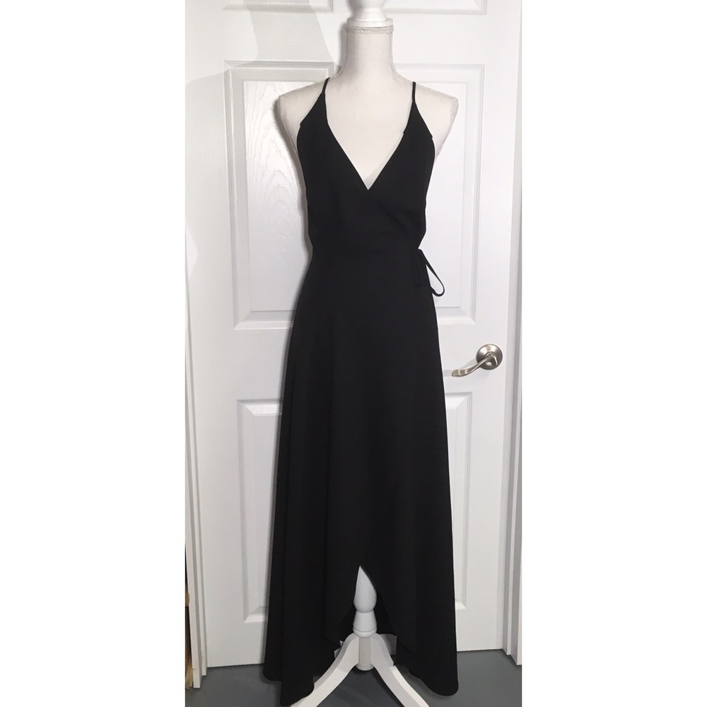 Reformation Black Wrap Dress